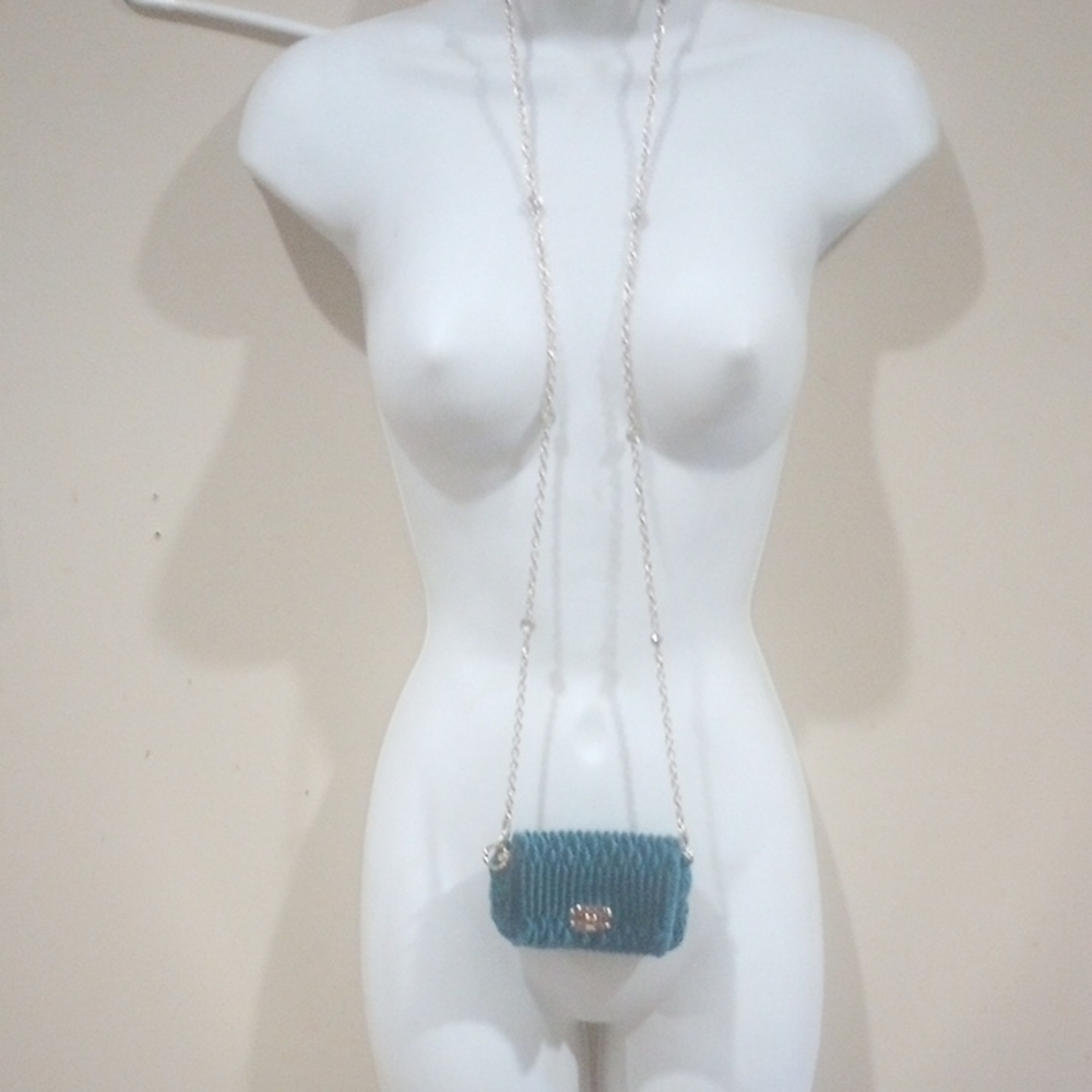 Elegant Blue Chain Shoulder Bag